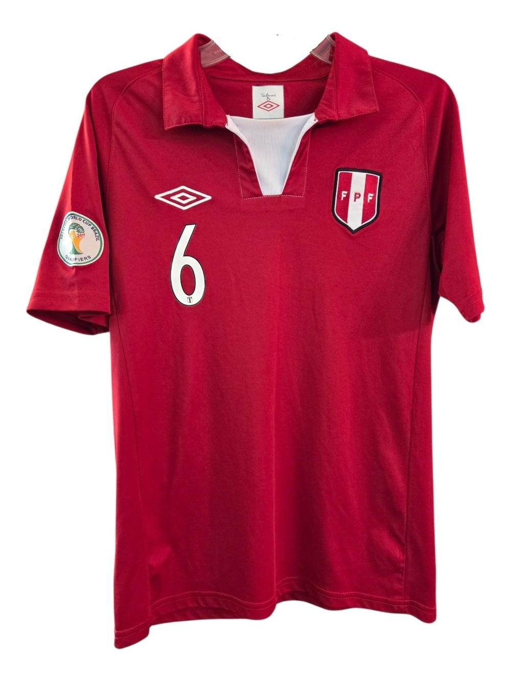 Official Umbro 2012-2014 Peru National Team Away Soccer Jersey #6 'Vargas' -Sz S